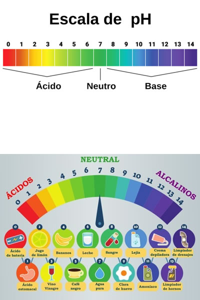 Tablas del PH y Diagrama de la escala del pH